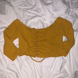Lace up crop top